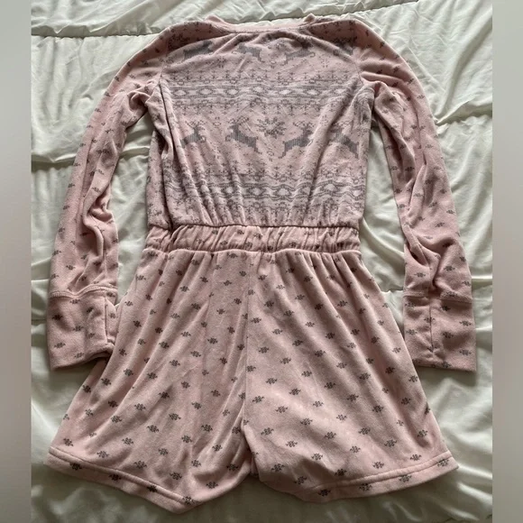 La Vie En Rose Pink Knit Floral-Print Romper - Picture 4 of 6